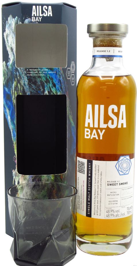 Ailsa Bay Sweet Smoke Single Malt + 1 glass 70cl 48,9° (NR) GBX x6