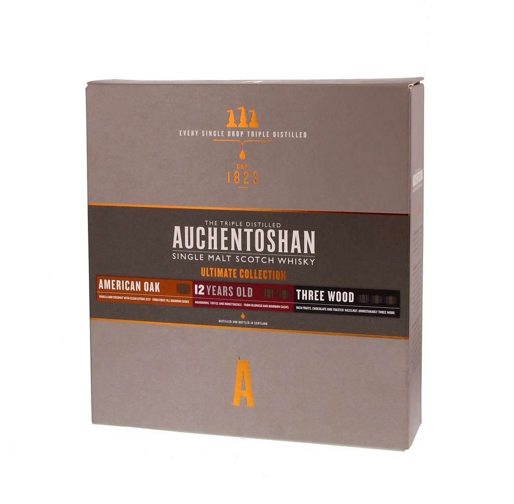 Auchentoshan 3 x 20cl ( American Oak/12 YO/Three Wood) (R) GBX x12