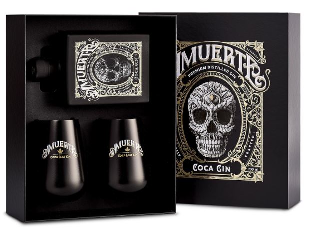 Amuerte Coca Leaf Gin Black Edition + 2 glasses 70cl 43° (R) GBX x6