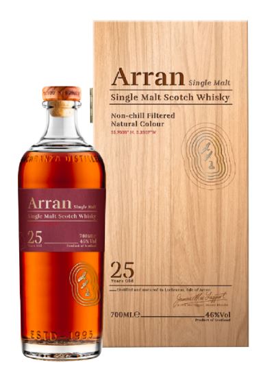 Arran Malt 25 YO 70cl 46° + Wooden GBX (NR) GBX x6