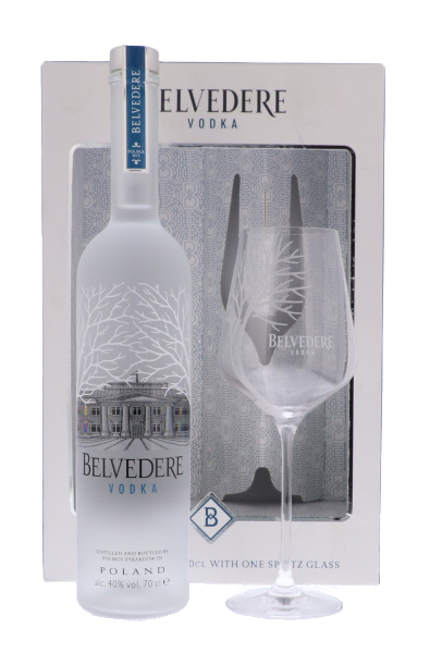 Belvedere + 1 glass 70cl 40° (NR) GBX x6