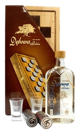 [V-342.6] Debowa Polska Checkers + 2 glasses 50cl 40° (R) GBX x6