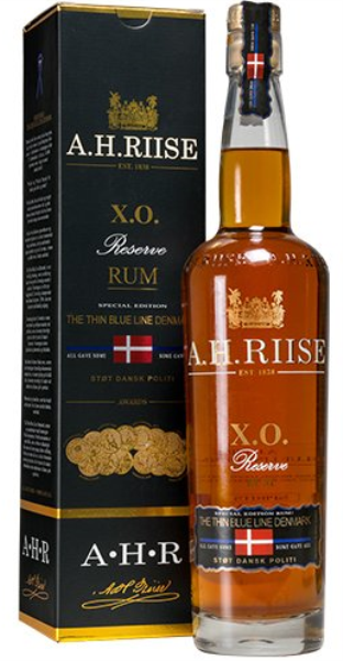 A.H. Riise X.O. Reserve Rum The Thin Blue Line Denmark 70cl 40° (R) GBX x6