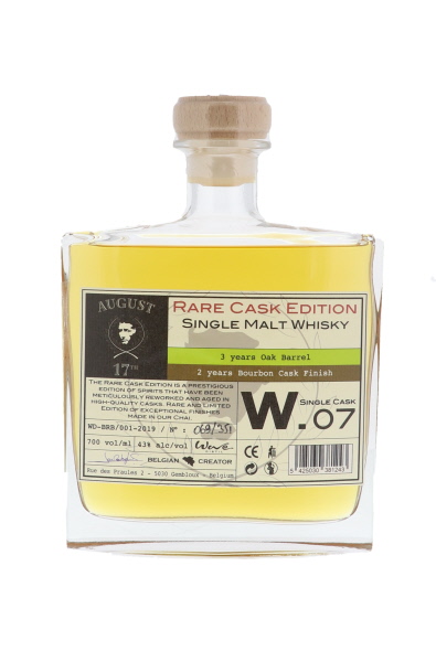 August 17Th Rare Cask Edition Bourbon 3 YO Oak Barrel + 2 70cl 43° GBX (NR) x6