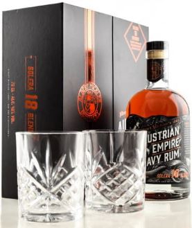 Austrian Empire Navy Rum Solera 18 YO 70cl 40° + 2 glasses (R) GBX x6