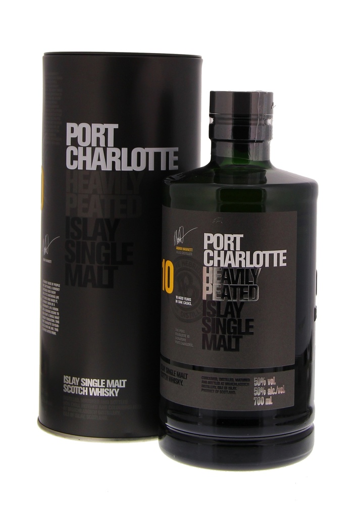 Bruichladdich Port Charlotte 10 YO Scottish Barley 70cl 50° (R) GBX x6