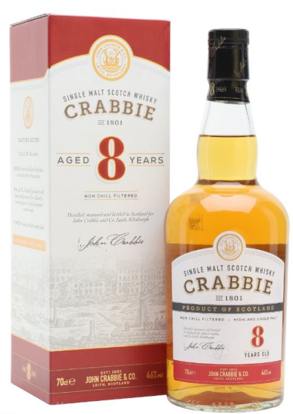 Crabbie 8 YO Highland Single Malt Scotch Whisky Non Chill Filtered 70cl 46° (NR) GBX x6