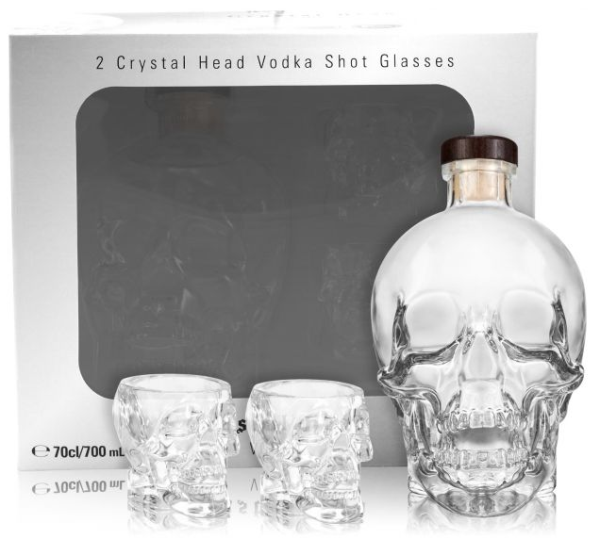 Crystal Head 70cl 40° + 2 shot glasses (R) GBX x4