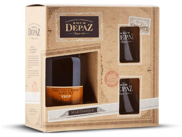 Depaz VSOP Très Vieux Rhum Agricole Réserve Spéciale + 2 glasses 70cl 45° (R) GBX x6