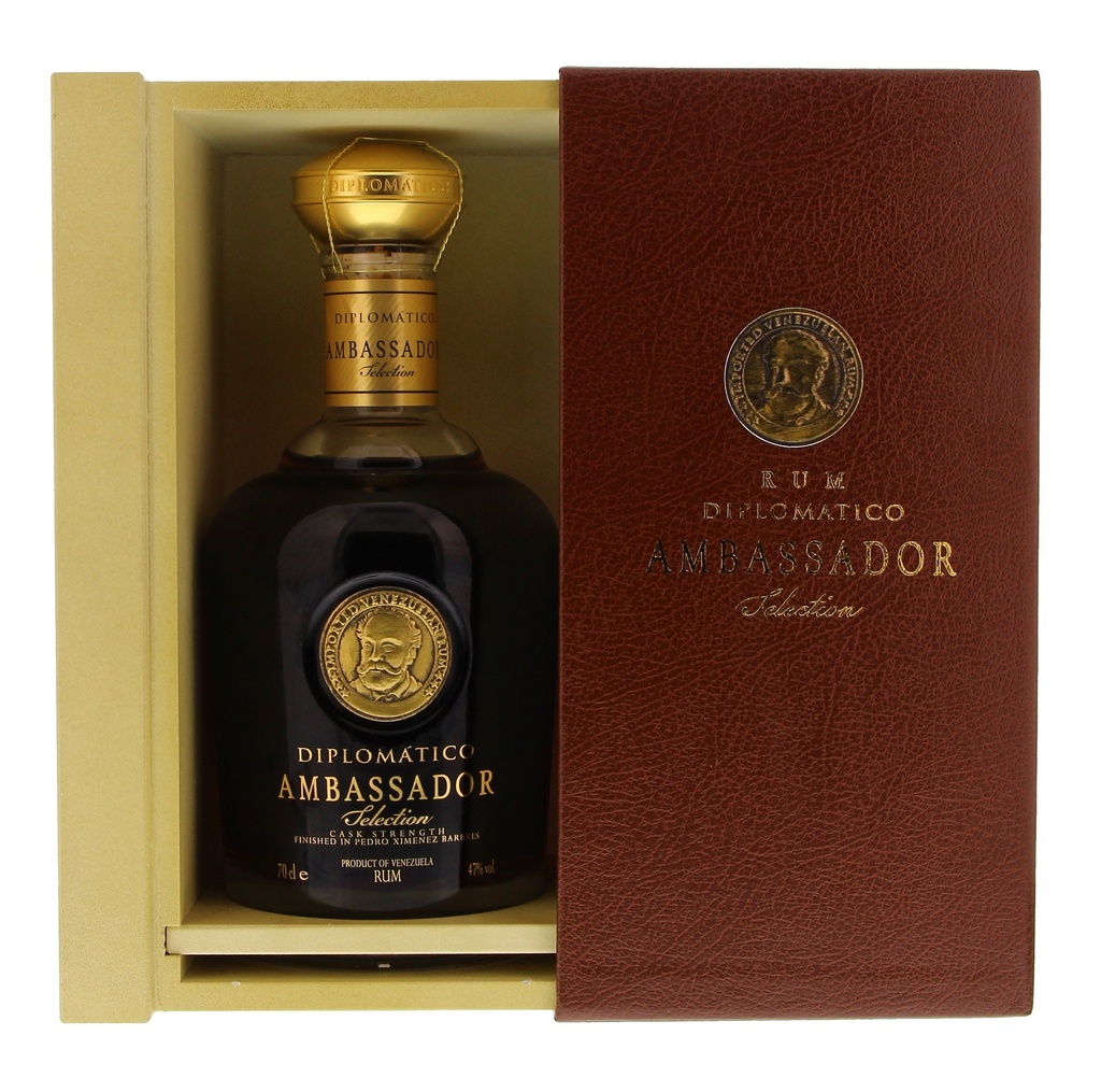 Diplomatico Ambassador 70cl 47° + Leather GBX (R) GBX x4