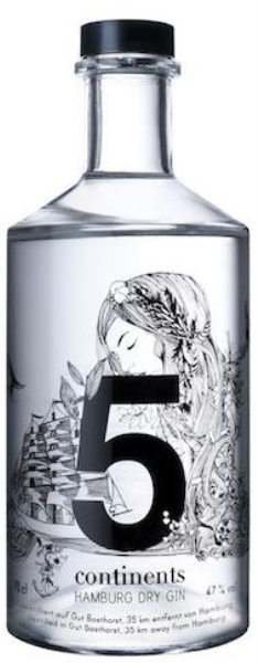 5 Continents Hamburg Dry Gin 70cl 47° (R) x6