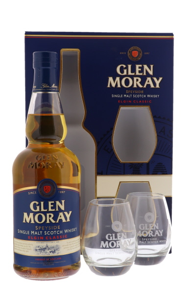 Glen Moray Classic Elgin + 2 Glasses 70cl 40° (R) GBX x6
