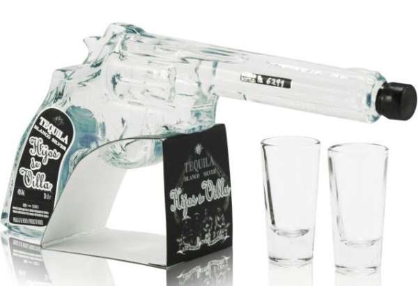 Hijos de Villa Tequila Blanco Pistol + glasses 20cl 40° (R) GBX x12