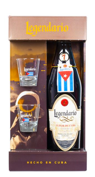 Legendario Elixir De Cuba 70cl 34° + 2 Glasses (NR) GBX x6