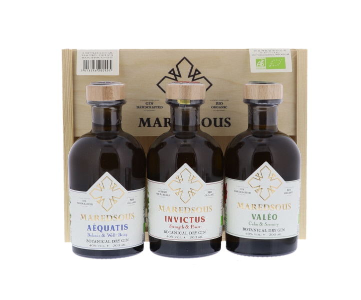 Maredsous Gin Bio Giftbox 3 X 20cl 40° (NR) GBX x4
