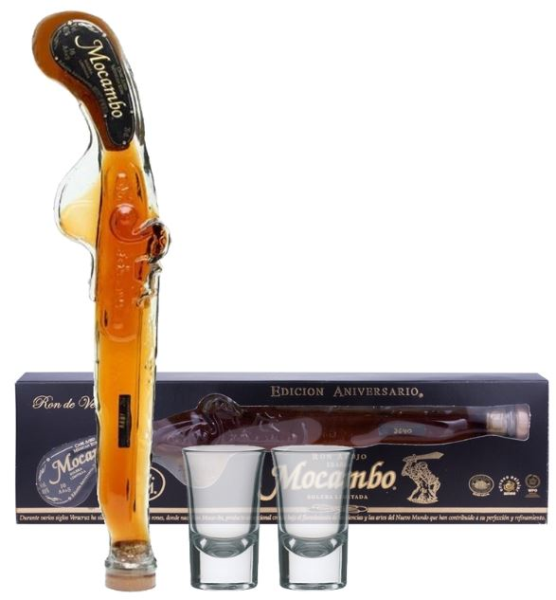 Mocambo Anejo 10 YO Solera Pistol + 2 glasses 20cl 40° (R) GBX x12