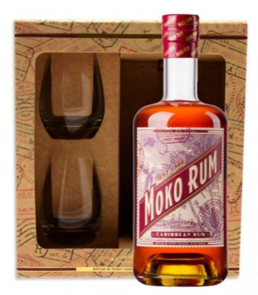 Moko Original + 2 glasses 70cl 40° (R) GBX x4