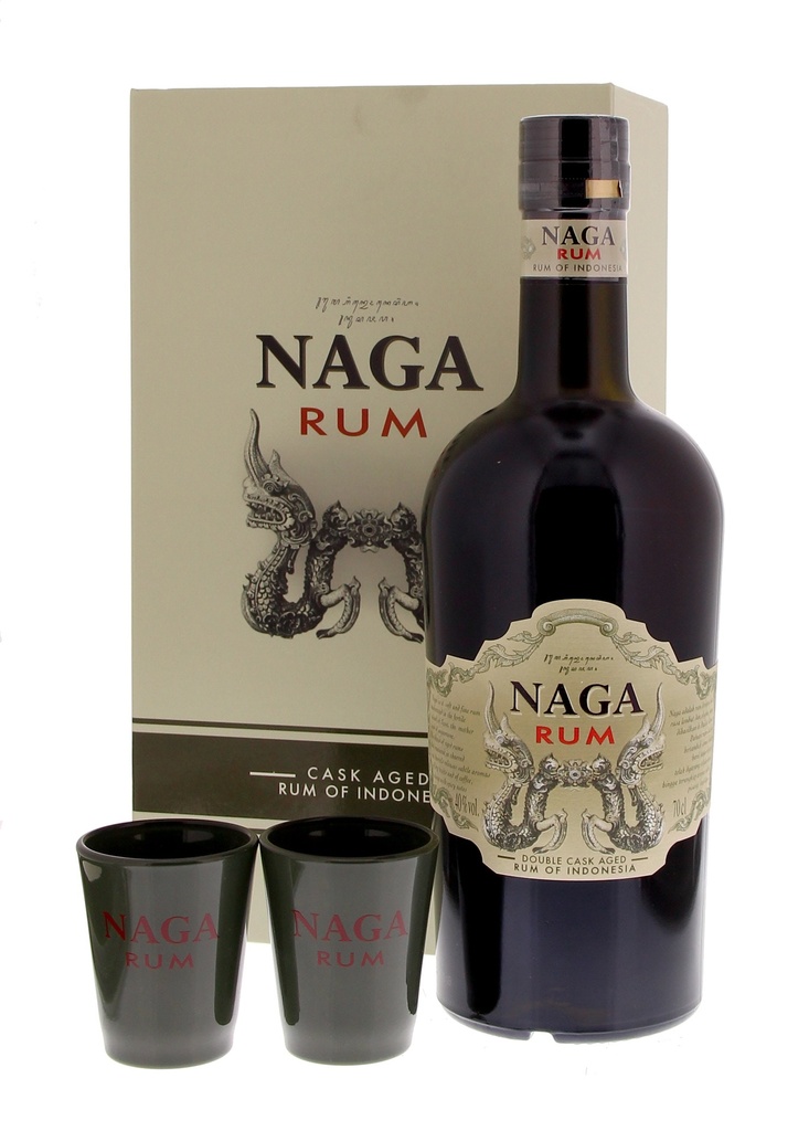 Naga Rum + 2 glasses 70cl 40° (R) GBX x4
