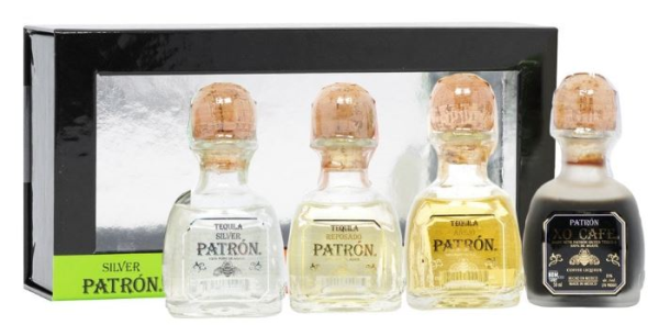 Patron Variety Pack (contains 0,05l Silver, Reposado, Anejo, XO Café) (15x4x5cl) 40° (NR) x15