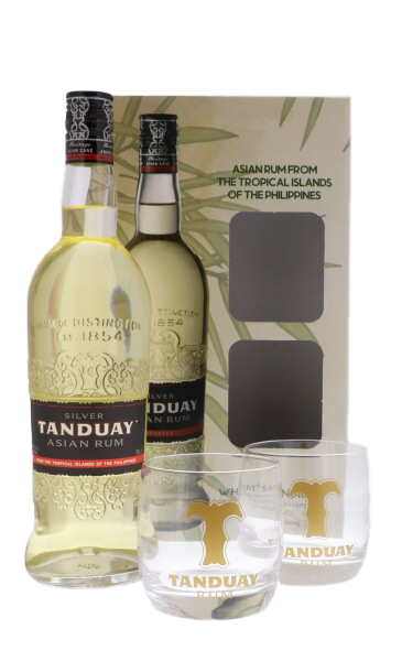 Tanduay Silver Rum 70cl 40° + 2 Glasses (NR) GBX x6