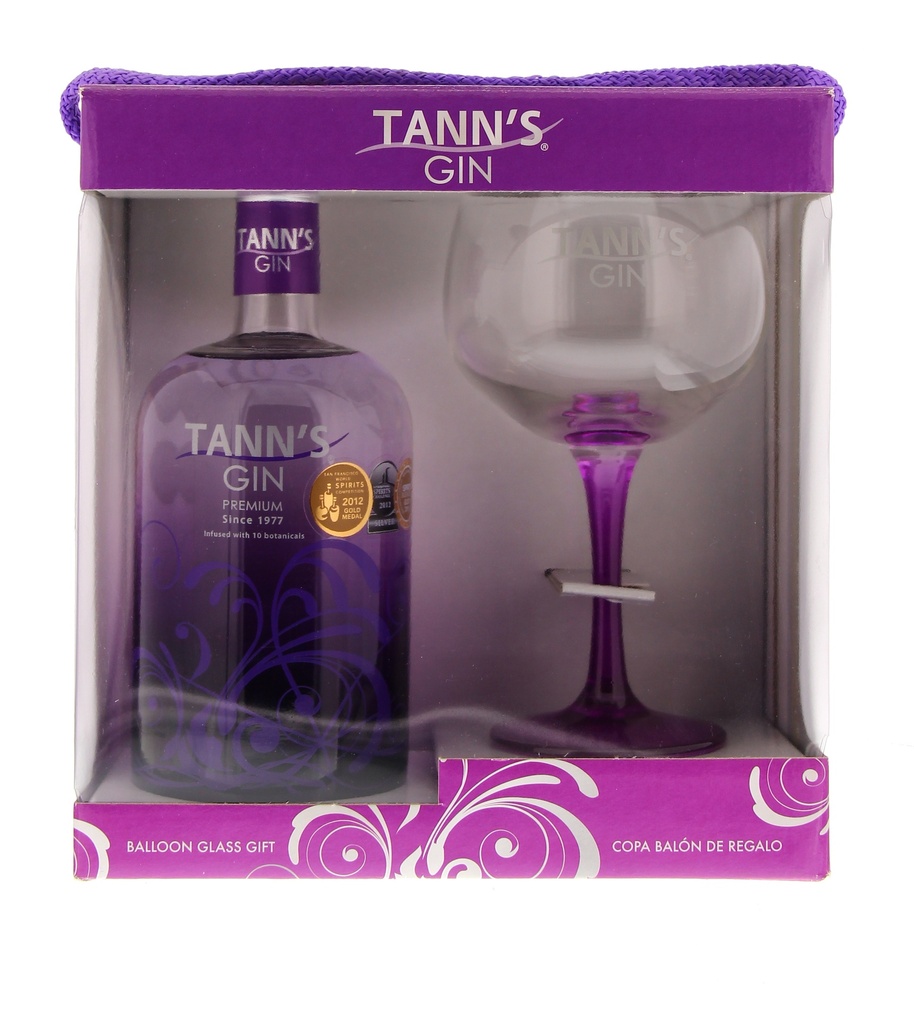 Tann's Gin 70cl 40° + Glass (R) GBX x6