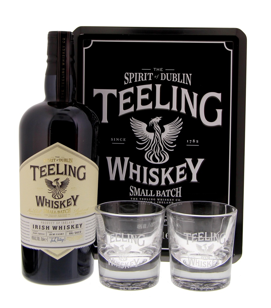 Teeling Small Batch metal box + 2 glasses 70cl 46° (R) GBX x4