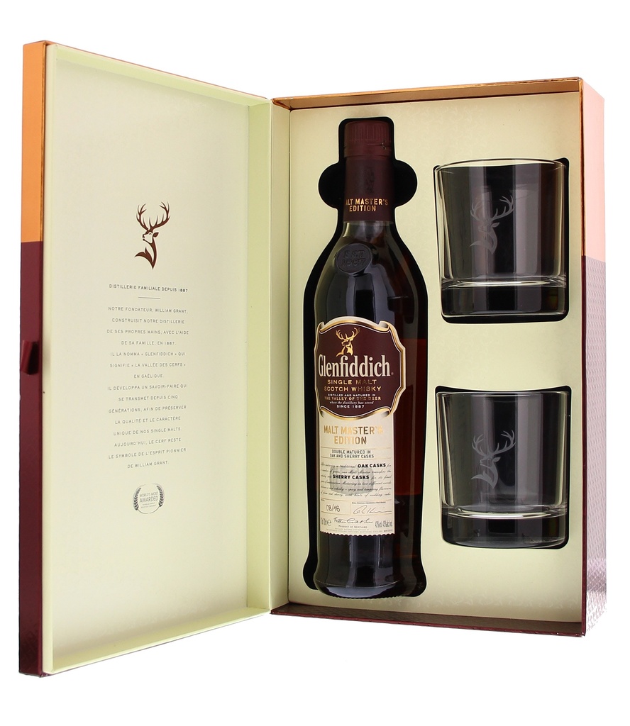 Glenfiddich Malt Master's Edition Sherry Cask 2017 70cl 43° + glasses (R) GBX x3