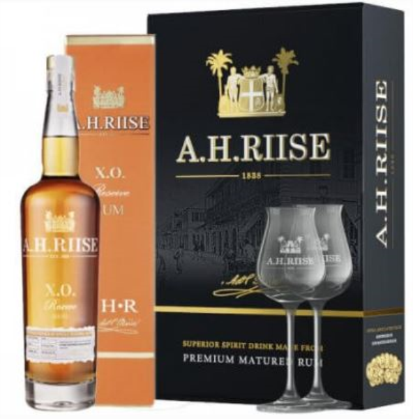 A.H. Riise XO Reserve + 2 glasses 70cl 40° (NR) GBX x6
