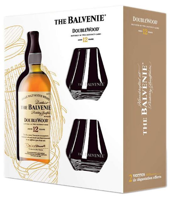 Balvenie 12 YO Double Wood + glasses 70cl 40° (R) GBX x6