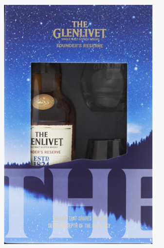 Glenlivet Founder's Reserve + 2 Glasses 70cl 40° (R) GBX x6