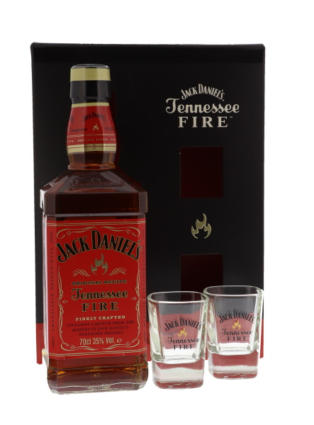Jack Daniel's Fire 70cl 35° + 2 Glasses (R) GBX x6