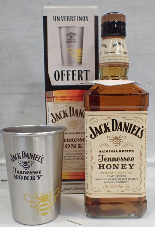 Jack Daniel's Honey + 1 metal glass 70cl 35° (R) GBX x6
