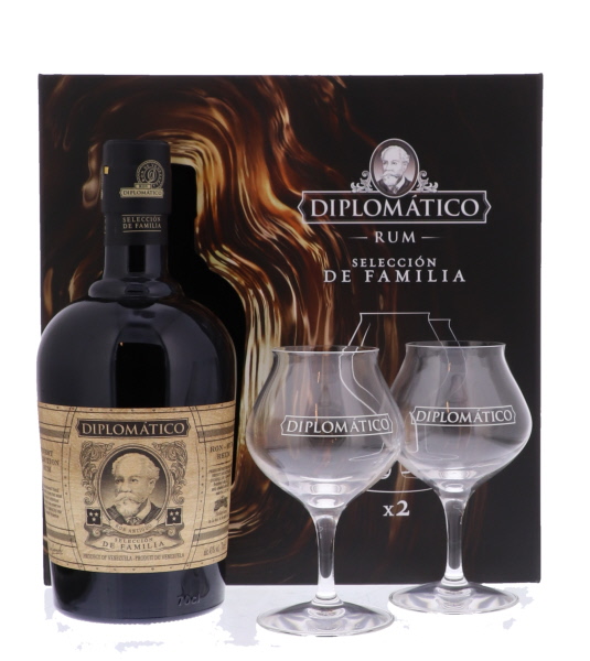 Diplomatico Seleccion de Familia + 2 glasses *** 70cl 43° (R) GBX x6