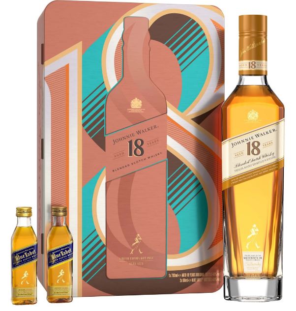 Johnnie Walker 18 YO Gold 70cl 40° + 2 x 5cl (R) GBX x6