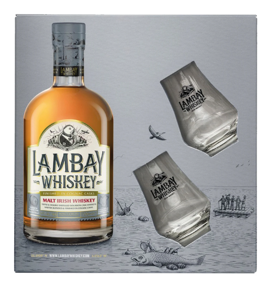 Lambay Irish Malt + 2 glasses 70cl 43° (R) GBX x6
