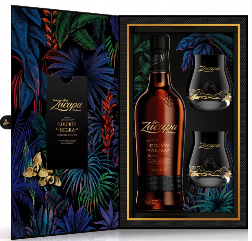 Zacapa Edicion Negra + 2 glasses 70cl 43° (NR) GBX x6