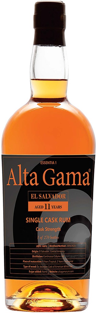 Alta Gama Cask Strength Single Rum Salvador 11 YO 70cl 66° (NR) GBX x4