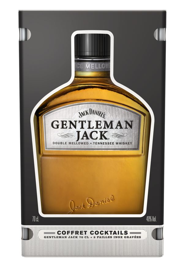 Jack Daniel's Gentleman + 2 Inox drinking Straws 70cl 40° (NR) GBX x6