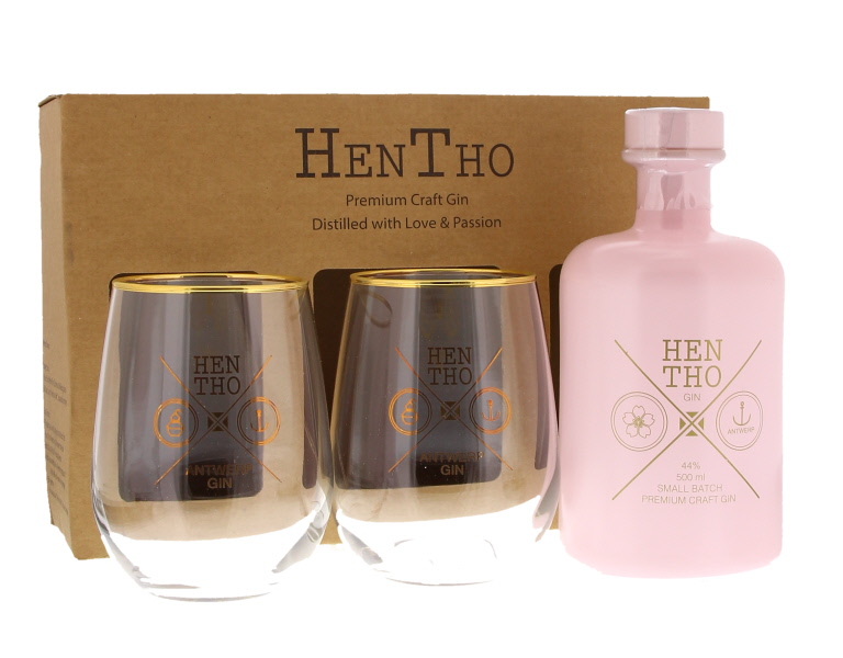 Hentho Pink 50cl 44° + 2 Glasses (R) x6