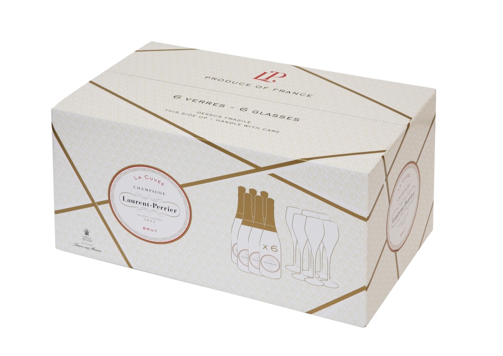 Laurent Perrier Cuvée 6 bouteilles + Glasses (R) x1