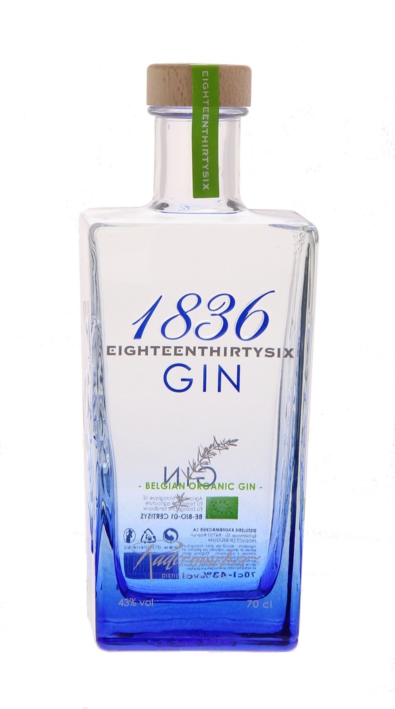 1836 Belgian Organic Gin 70cl 43° + Glass (NR) GBX x6