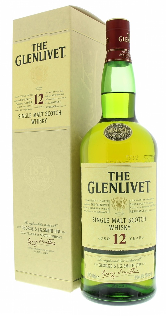 Glenlivet 12 YO Double Oak 100cl 40° ( case x ) (R) GBX x12