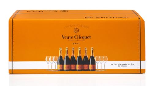 Veuve Clicquot Brut 6 x 75cl (6 Btls + glasses) (R) x1