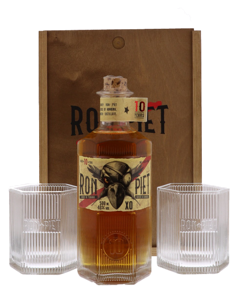 Ron Piet XO Wood Giftbox + 2 Glasses 50cl 40° (NR) GBX x6