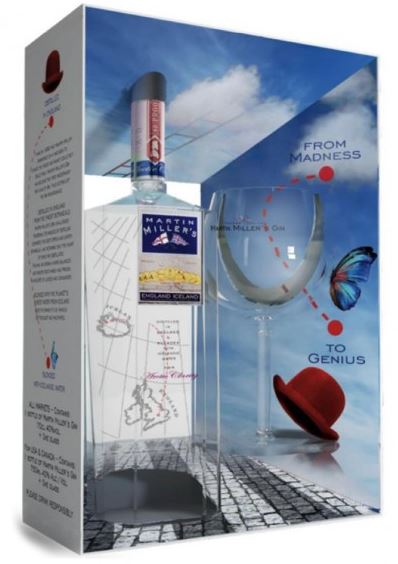 Martin Millers + 1 copa glass 70cl 40° (NR) GBX x6