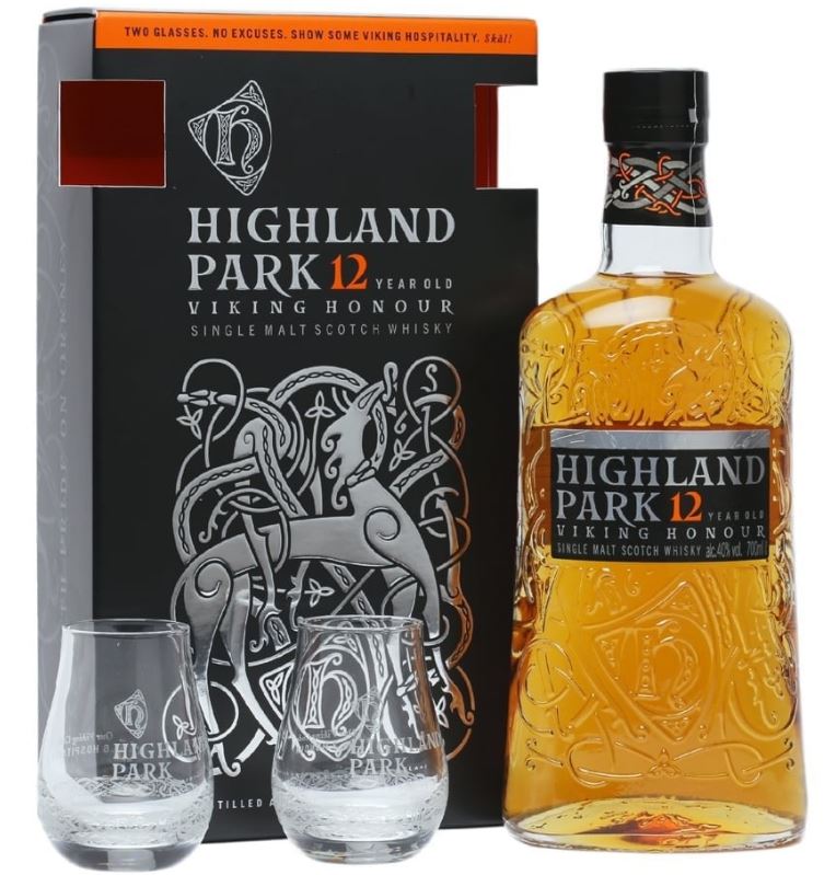 Highland Park 12 YO + glasses 70cl 40° (R) GBX x6