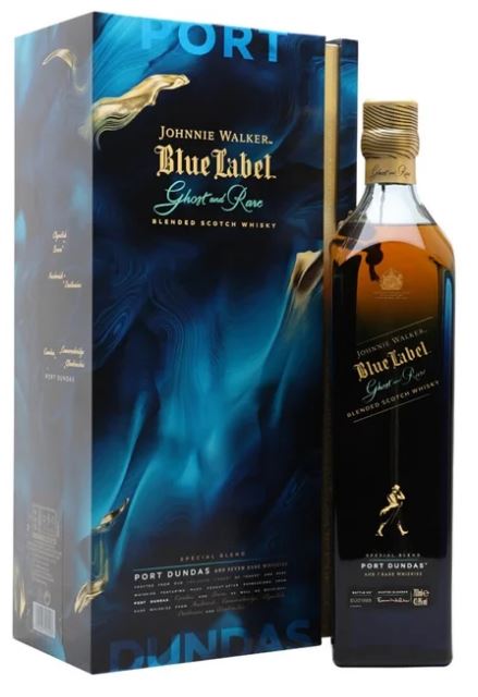 Johnnie Walker Blue Label Ghost and Rare V Port Dundas 70cl 43.8° + GBX (NR) x3