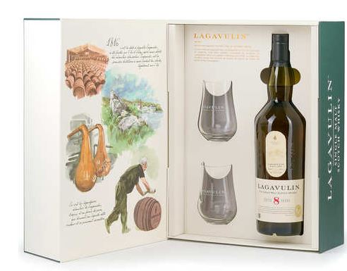 Lagavulin 8 YO 70cl 48° + 2 Glasses (NR) GBX x6