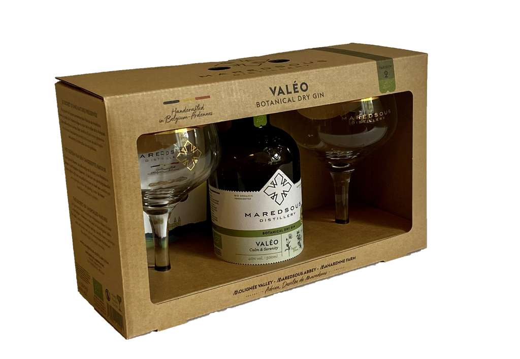 Maredsous Valéo - Organic Gin + 2 Glasses 50cl 40° (NR) GBX x3