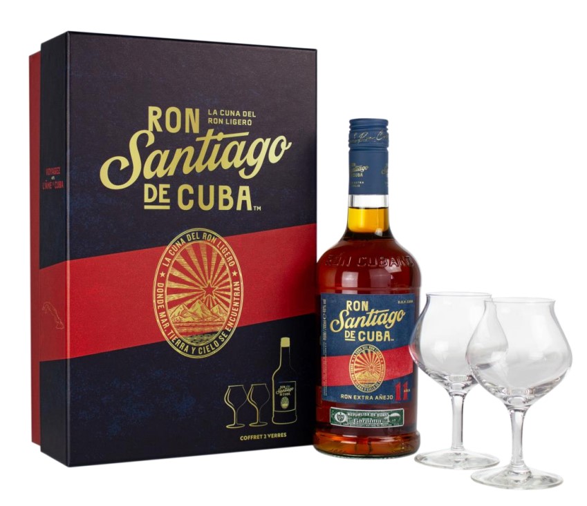 Santiago de Cuba 11 YO + 2 glasses 70cl 40° (R) GBX x6